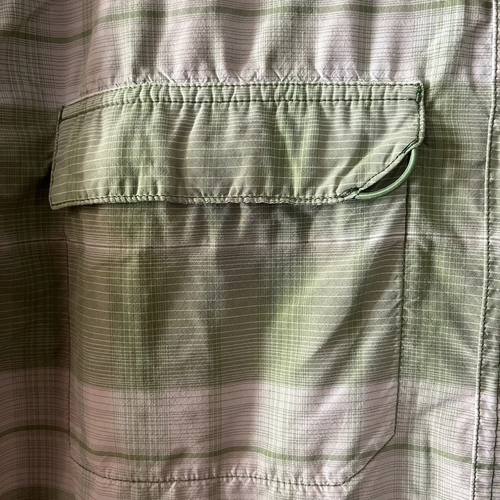 The North Face Shirt Men's XL Green Plaid‎ Vapor Wick Vented Fishing Outdoor